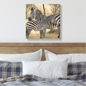 Moeder en Baby Zebra Canvas Print (Insitu (Slaapkamer))