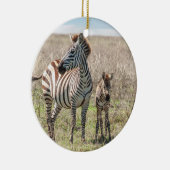 Moeder en Baby Zebra Keramisch Ornament (Rechts)