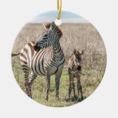 Moeder en Baby Zebra Keramisch Ornament (Voorkant)
