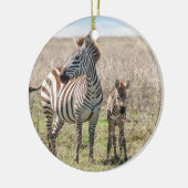 Moeder en Baby Zebra Keramisch Ornament (Links)