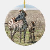 Moeder en Baby Zebra Keramisch Ornament (Achterkant)