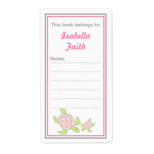 Moeder en Baby Zee Schildpadden Bookplaten baby sh Etiket