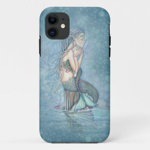 Moeder en Baby Zeemeermin Fantasy Art iPhone Case