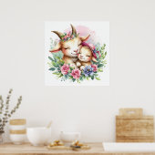 Moeder en babygeit poster (Keuken)