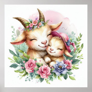 Moeder en babygeit poster