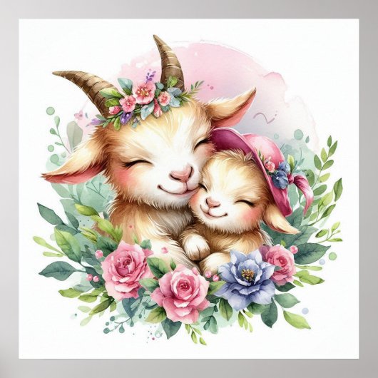 Moeder en babygeit poster (Voorkant)