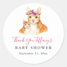Moeder En Babykat Bloemige Dank Je Wel Baby Shower
