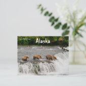 Moeder en Beer welpen Gevist in Alaska Briefkaart (Staand voorkant)