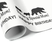 Moeder en Cubs Happy Birthday Cadeaupapier (Rol Hoek)