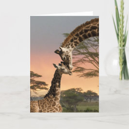 Moeder en de Giraffe van het Baby Kaart
