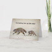 Moeder en de Wasbeer van het Baby Kaart (Voorkant)