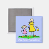Moeder en dochter Aangepast personage Teken Magnet (Voorkant / Achterkant)