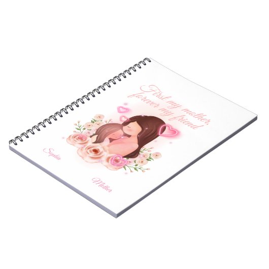 Moeder en dochter, aangepaste namen notitieboek (Linkerzijde)