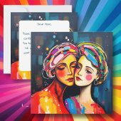 Moeder en dochter abstracte kunst Moederdag Kaart