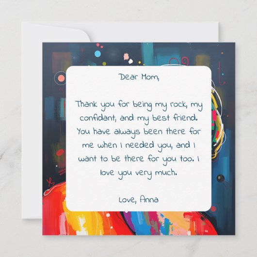 Moeder en dochter abstracte kunst Moederdag Kaart (Achterkant)