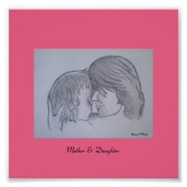 Moeder en dochter...afdrukken foto afdruk