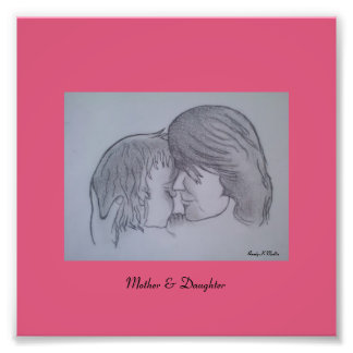 Moeder en dochter...afdrukken foto afdruk