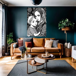 Moeder en dochter | AI Art Poster