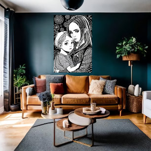 Moeder en dochter   AI Art Poster