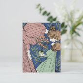 Moeder en dochter - Art Nouveau Briefkaart (Staand voorkant)