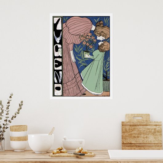 Moeder en dochter - Art Nouveau Poster (Keuken)