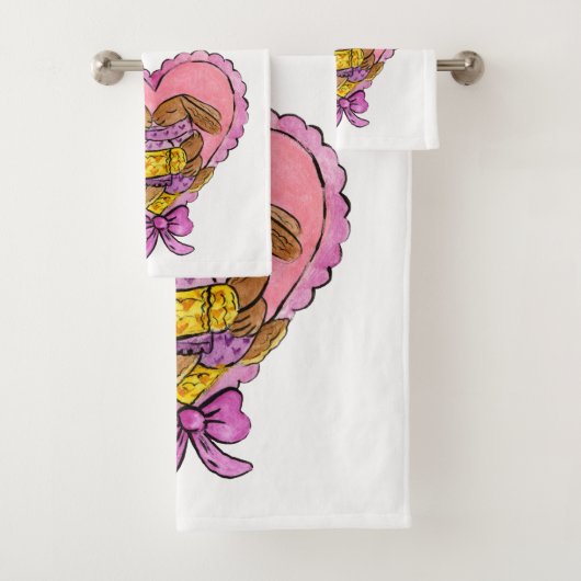 Moeder en dochter badhanddoek set bad handdoek (Insitu)