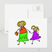 Moeder en dochter briefkaart (Voorkant / Achterkant)