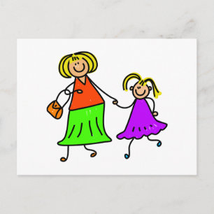 Moeder en dochter briefkaart