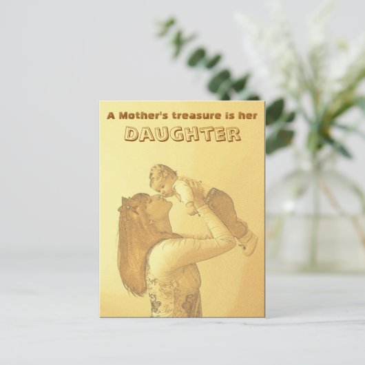 Moeder en dochter briefkaart (Staand voorkant)