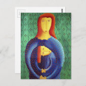 Moeder en dochter briefkaart (Voorkant / Achterkant)