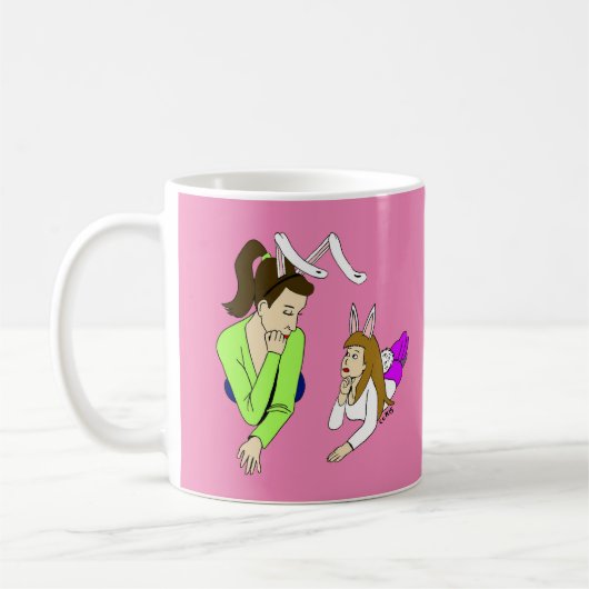 moeder en dochter bunnymeiden koffiemok (Links)