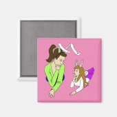 moeder en dochter bunnymeiden magneet (Voorkant / Achterkant)