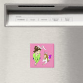 moeder en dochter bunnymeiden magneet (Insitu (Vaatwasser))