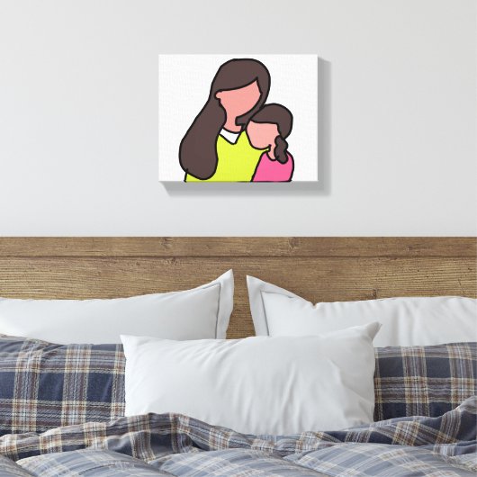 Moeder en dochter canvas afdruk (Insitu (Slaapkamer))