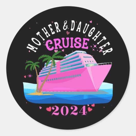 Moeder en dochter Cruise 2024 Ronde Sticker (Voorkant)