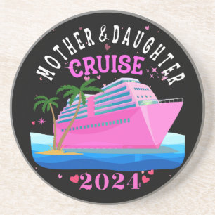 Moeder En Dochter Cruise 2024 Zandsteen Onderzetter