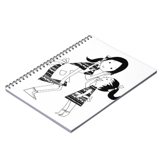 Moeder en dochter gedrukt notitieboek (Linkerzijde)