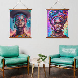 moeder en dochter hangend wandkleed