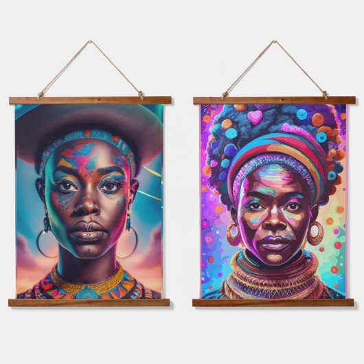 moeder en dochter hangend wandkleed (Dubbel)