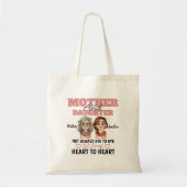 Moeder en dochter hart tegen hart-illustratie tote bag (Voorkant)