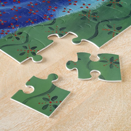 Moeder en dochter hedendaagse kunst schilderen legpuzzel (Zijkant)