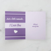 Moeder en dochter houden van je paars en wit kaart (Binnen)