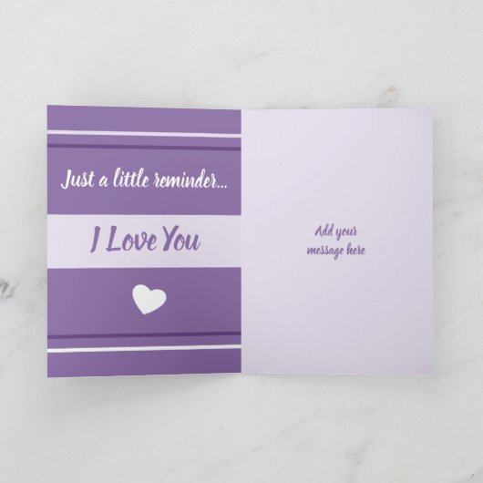 Moeder en dochter houden van je paars en wit kaart (Binnen)