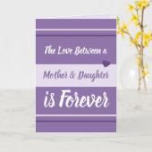 Moeder en dochter houden van je paars en wit kaart (Gele Bloem)