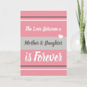 Moeder en dochter houden van je roze en grijs kaart (Voorkant)