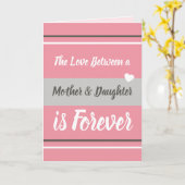 Moeder en dochter houden van je roze en grijs kaart (Gele Bloem)