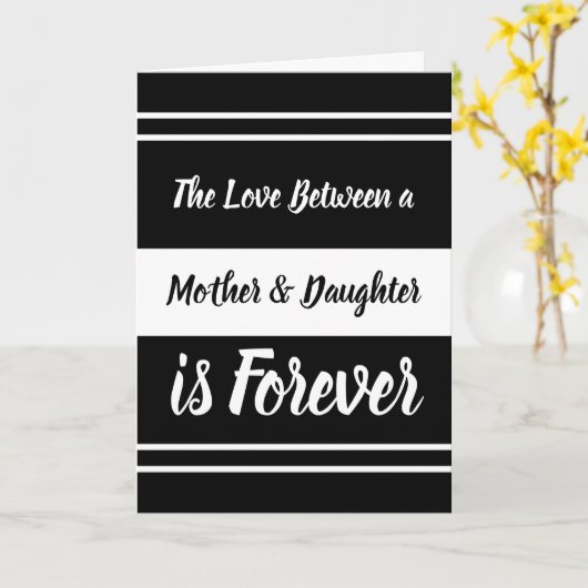 Moeder en dochter houden van zwart en wit kaart (Gele Bloem)