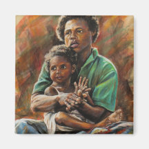 Moeder en dochter in Papoea-Nieuw-Guinea