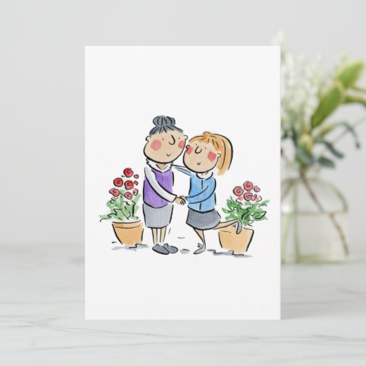 Moeder en dochter kaart (Staand voorkant)