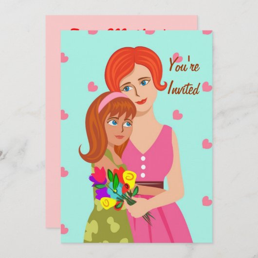 Moeder en dochter kaart (Voorkant / Achterkant)